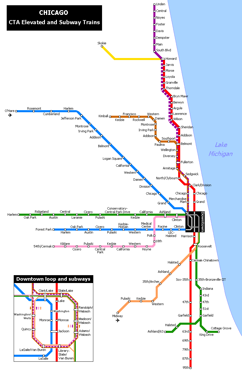 Map of the Blue Train in NYC subway
